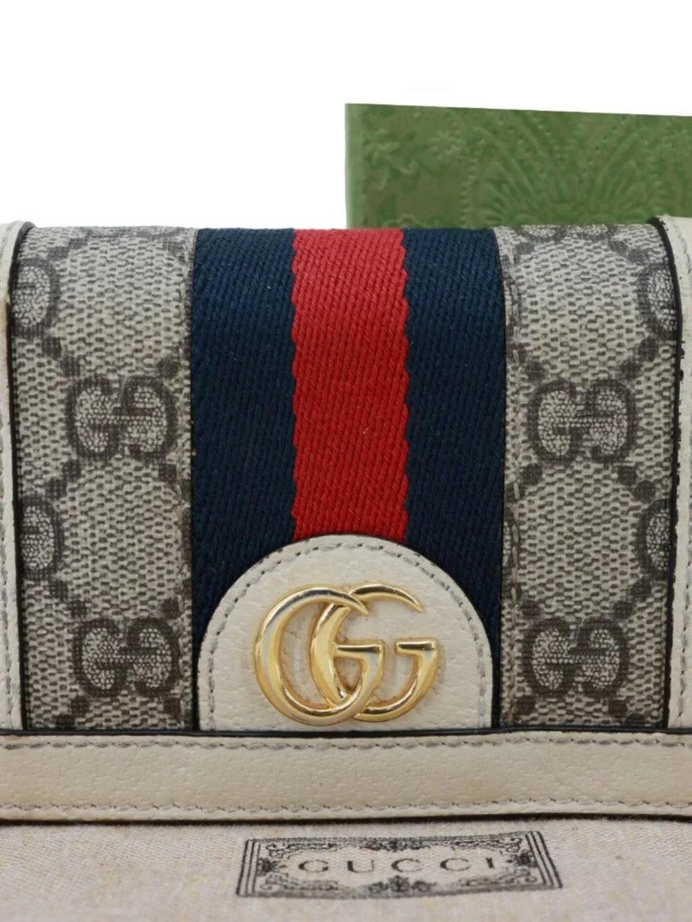 Gucci  Ophidia GG Supreme Canvas Card Case Wallet Beige 523155 - Picture 3 of 15
